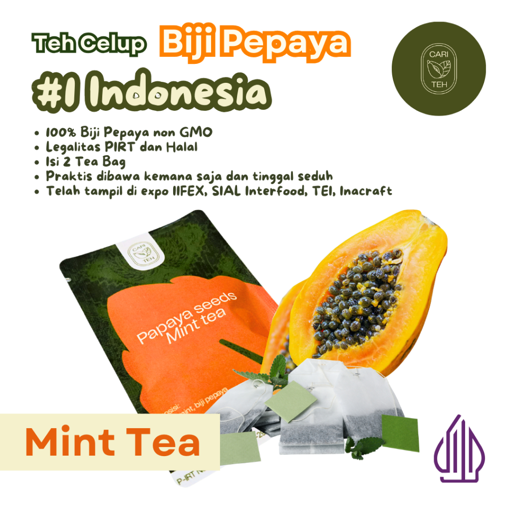 

CARITEH Teh Biji Pepaya kombinasi Mint Tea Peppermint Kesehatan