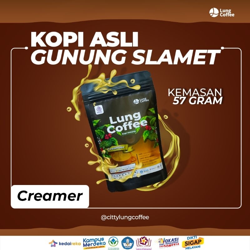 

Lung Coffe Kopi Creamer Siap Seduh Kopi Asli Gunung Slamet Kopi Melung Kemasan 57g