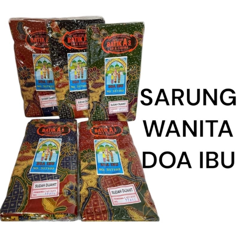 Sarung wanita batik DOA IBU asli dewasa /sudah dijahit /siap pakai