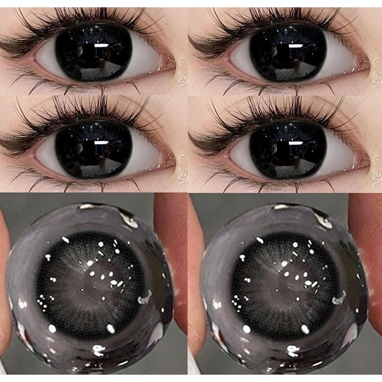 lensa kontak minus bening 1pair cosplay kecantikan murid tahunan melempar warna anime wanita ungu hi