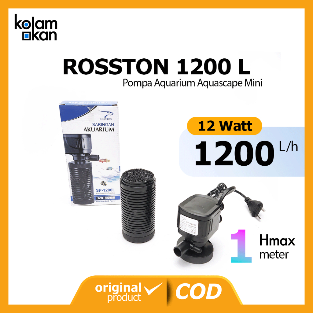 Pompa Aquarium Kolam ROSSTON RS 1200L Water Pump 1200 Lh