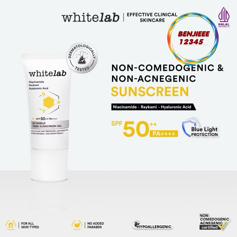 Whitelab UV Shield Tank sunscreen gel SPF 50++ PA++++ Sunblock Sunscreen WHITELAB whitelab