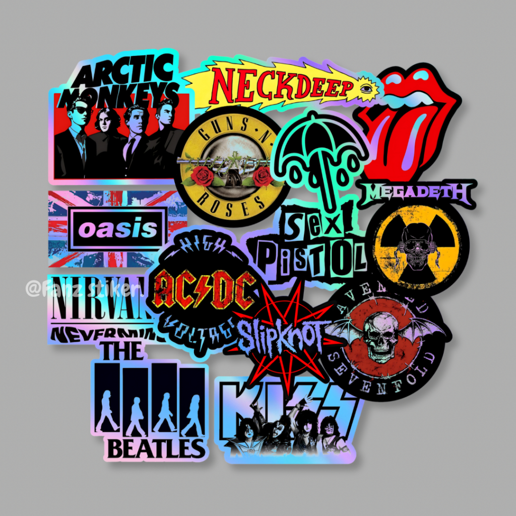 

STICKER HOLOGRAM BAND METAL ISI 13 PCS - ANTI AIR, STCIKER AESTHETIC, STICKER HELM, LAPTOP VOL 16 HLG