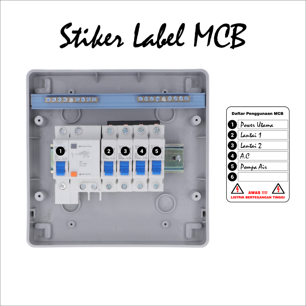 Stiker Label MCB Stiker Penanda MCB Stiker MCB