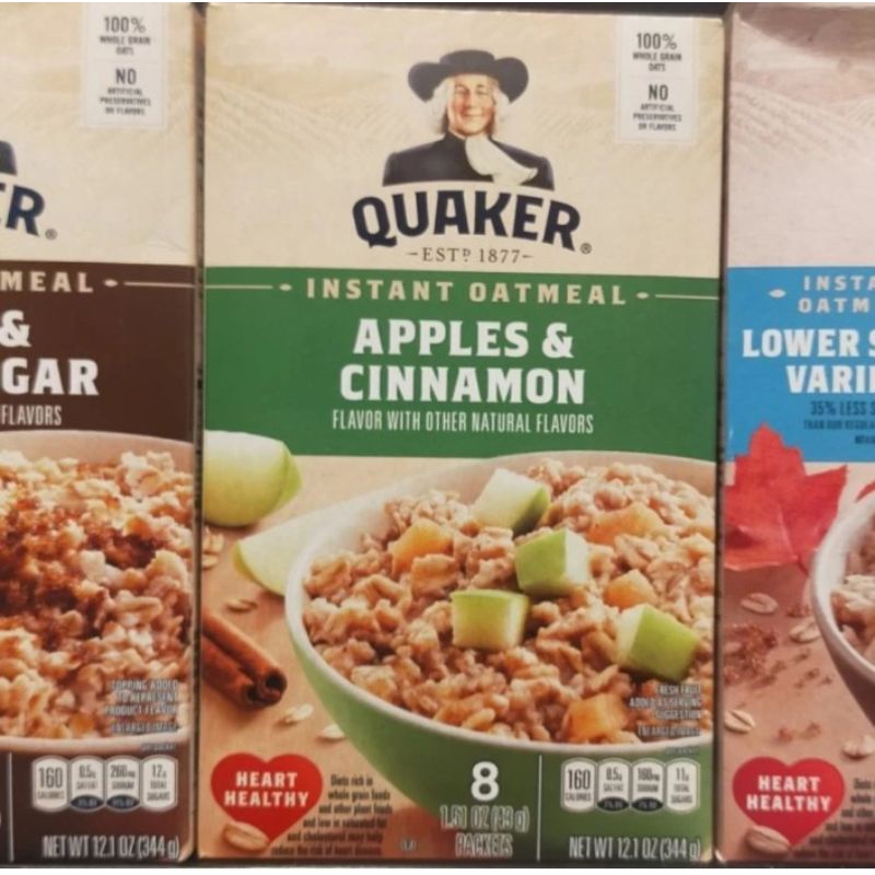 

quaker cereal instant oatmeal apples & cinnamon 344gr isi 8 sachet