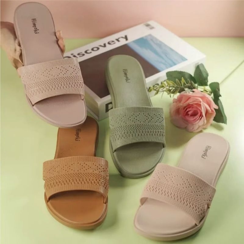 Sandal Wanita Rajut Sandal Wanita SLOP Lentur Bahan Karet size 37-40