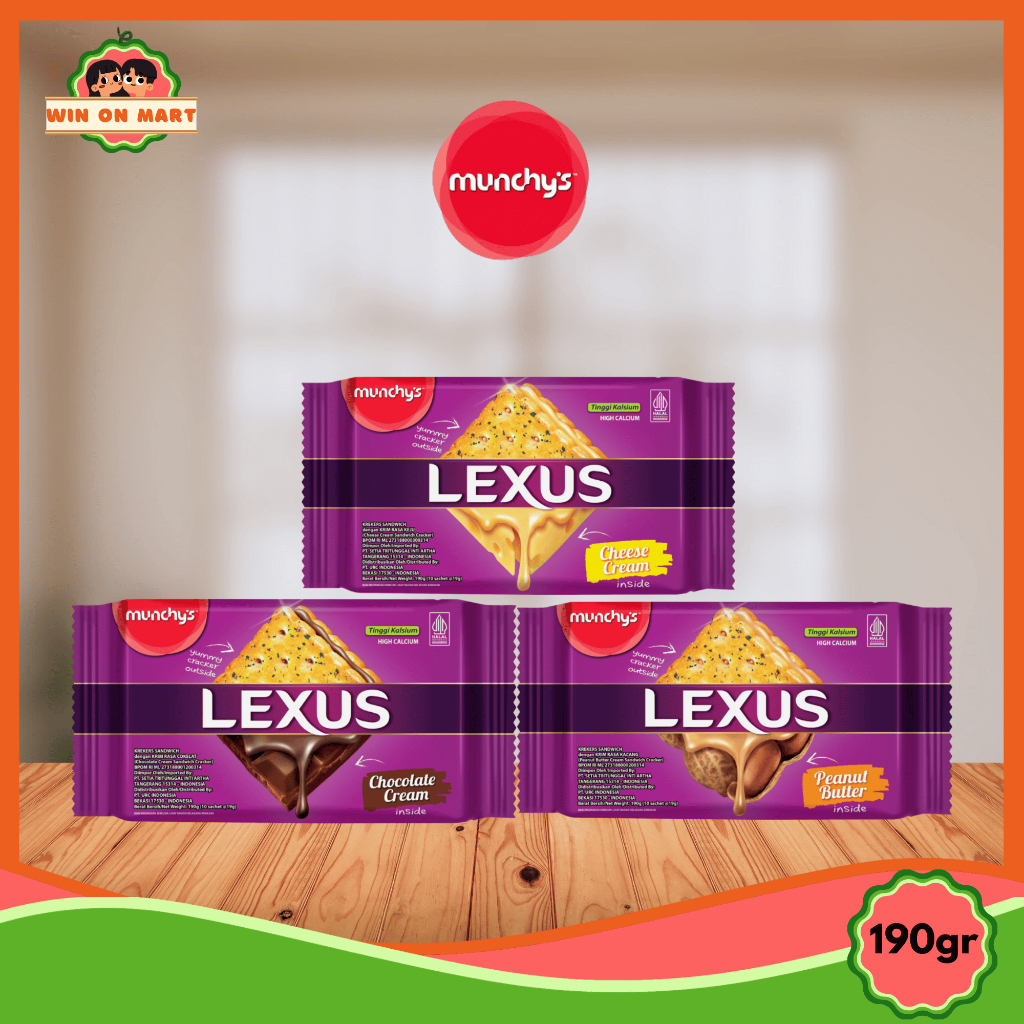 

Biskuit | Lexus Sandwich Biscuit 190gr Coklat | Keju | Peanut Butter | Biskuit Sandwich