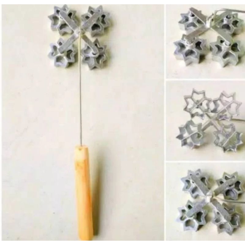 cetakan kue kering  kembang goyang motif bintang/cetakan kue  kembang goyang cabang 4/cetakan kue ke