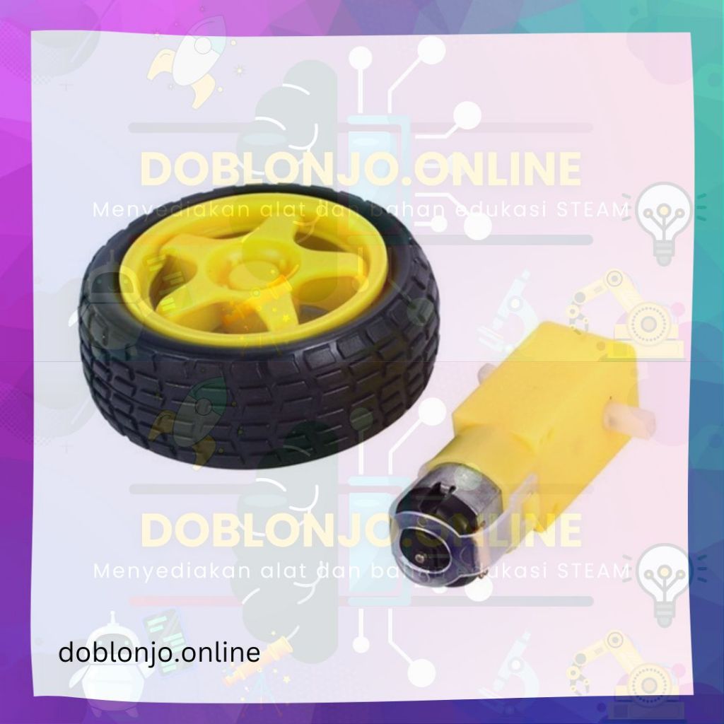 DC Motor + Gearbox + Roda Smart Car Robot