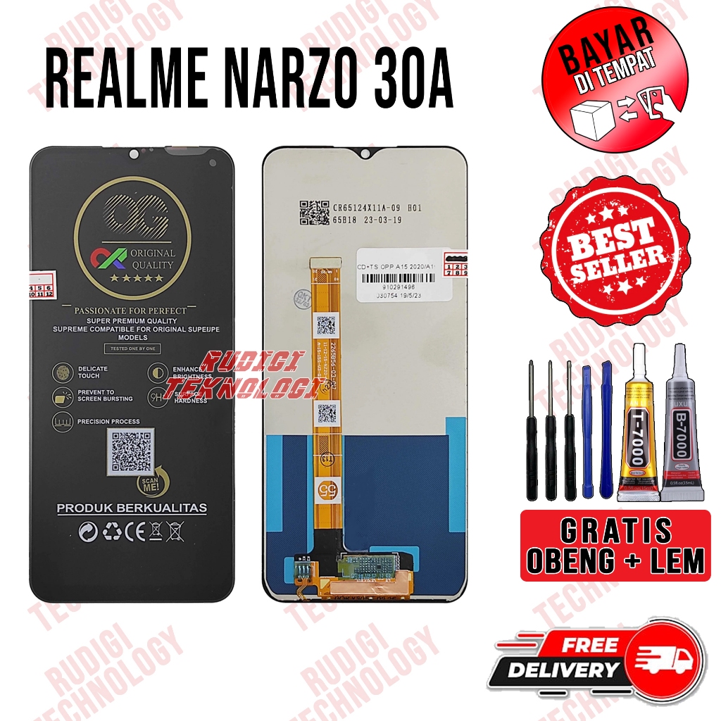 Lcd REALME NARZO 30A Original Lcd Touchscreen REALME NARZO 30A Fullset GRATIS LEM OBENG