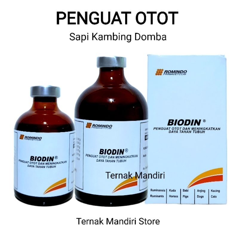 Biodin 50ml Injeksi Penguat Otot Pemacu Pertumbuhan Ternak