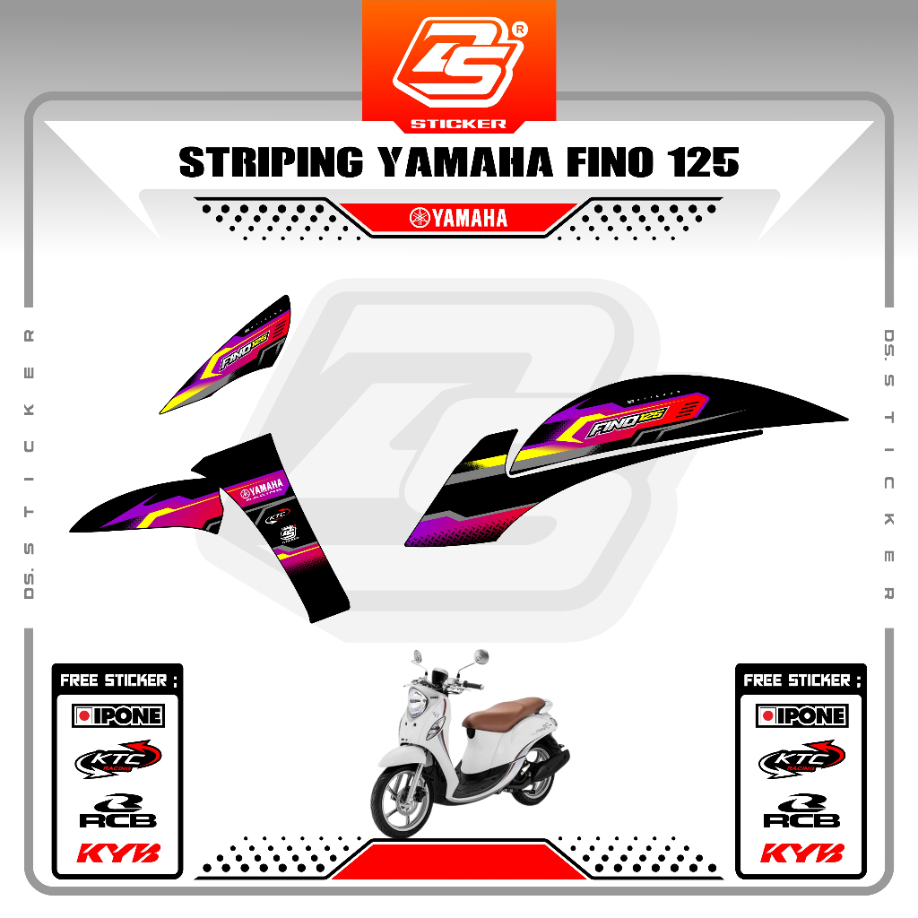 Stiker Fino FI 125 Decal Striping Fino FI 125 Premium Racing DS051224 DS STICKER