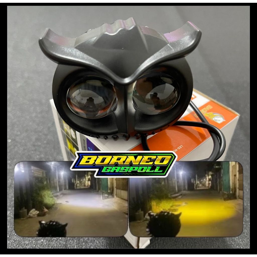 TERLARIS Lampu Tembak Motor Super Terang Lampu Tembak Led Motor Lampu Owl 2 Mata Lampu Tembak Motor 