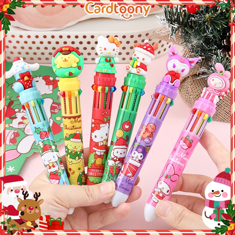 

Pulpen 10 Warna Natal Karakter Lucu Ballpoint Pen 10 Colors Christmas Cute
