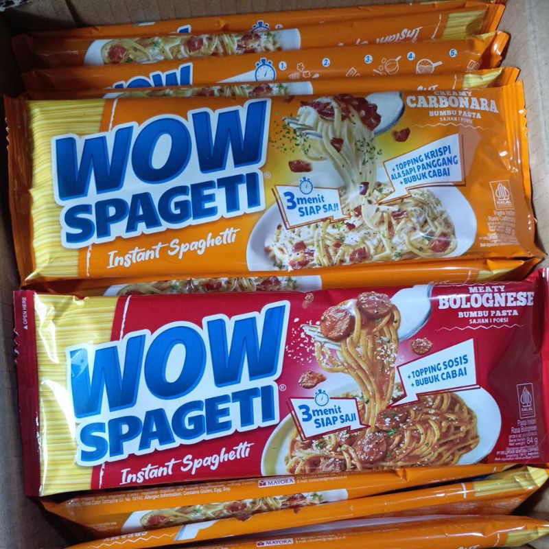 

WOW SPAGETI INSTANT SPAGHETTI BOLOGNESE / CARBONARA