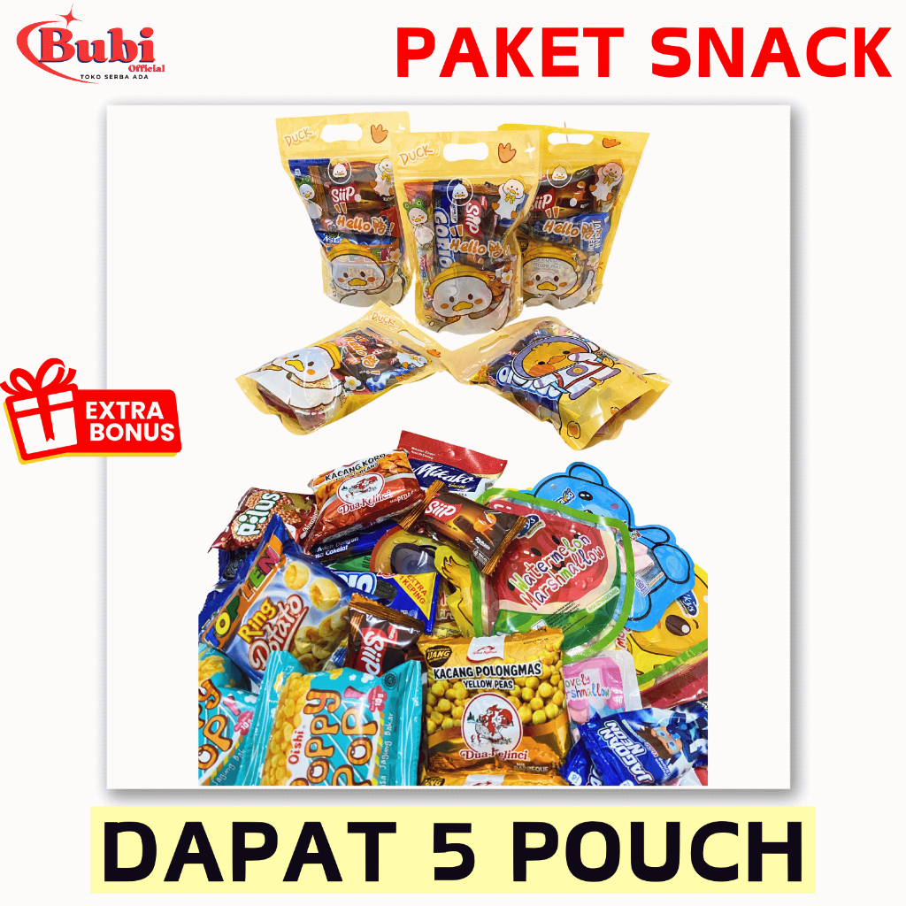 

(DAPAT 5 POUCH) PAKET SNACK POUCH MOTIF LUCU | BINGKISAN ULANG TAHUN | TERMURAH gift