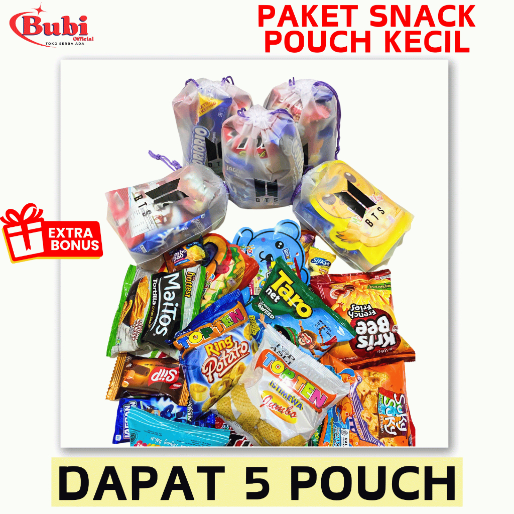 

(DAPAT 5 POUCH) PAKET SNACK POUCH KECIL | BINGKISAN ULANG TAHUN | TERMURAH gift