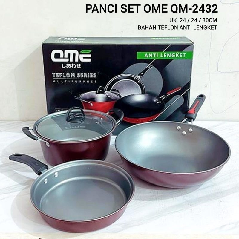 Panci Set Enamel Qme 3pcs