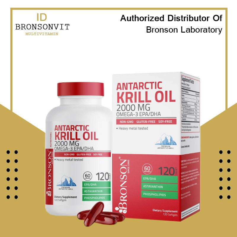 Bronson Antarctic Krill Oil 2000 mg 120 softgels - 2000 MG ISI 120