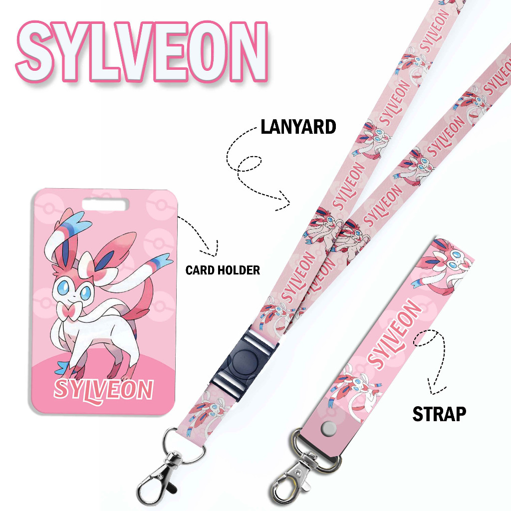 

STRAP LANYARD CARD HOLDER Slyveon pokemon character Gantungan Kunci - Handphone - ID Card