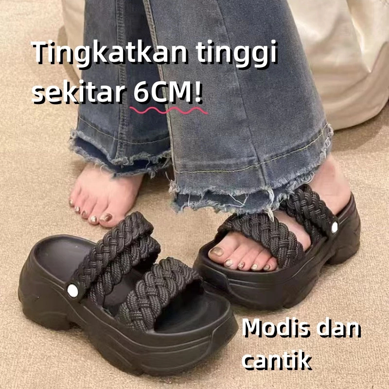 Sandal Wanita Elegan/Sandal Hak Tinggi/Sendal wanita Karet Kekinian/Sepatu Sandal Wedges Wanita