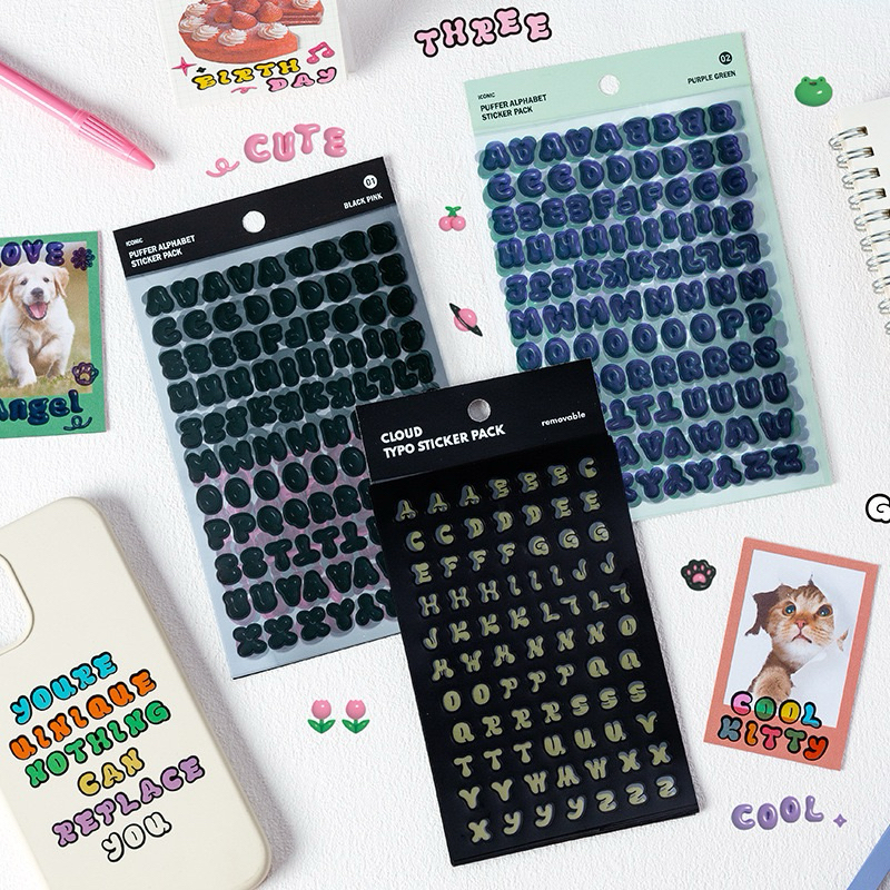 

1 set isi 6 lembar alphabet sticker warna warni stiker huruf angka HB1814