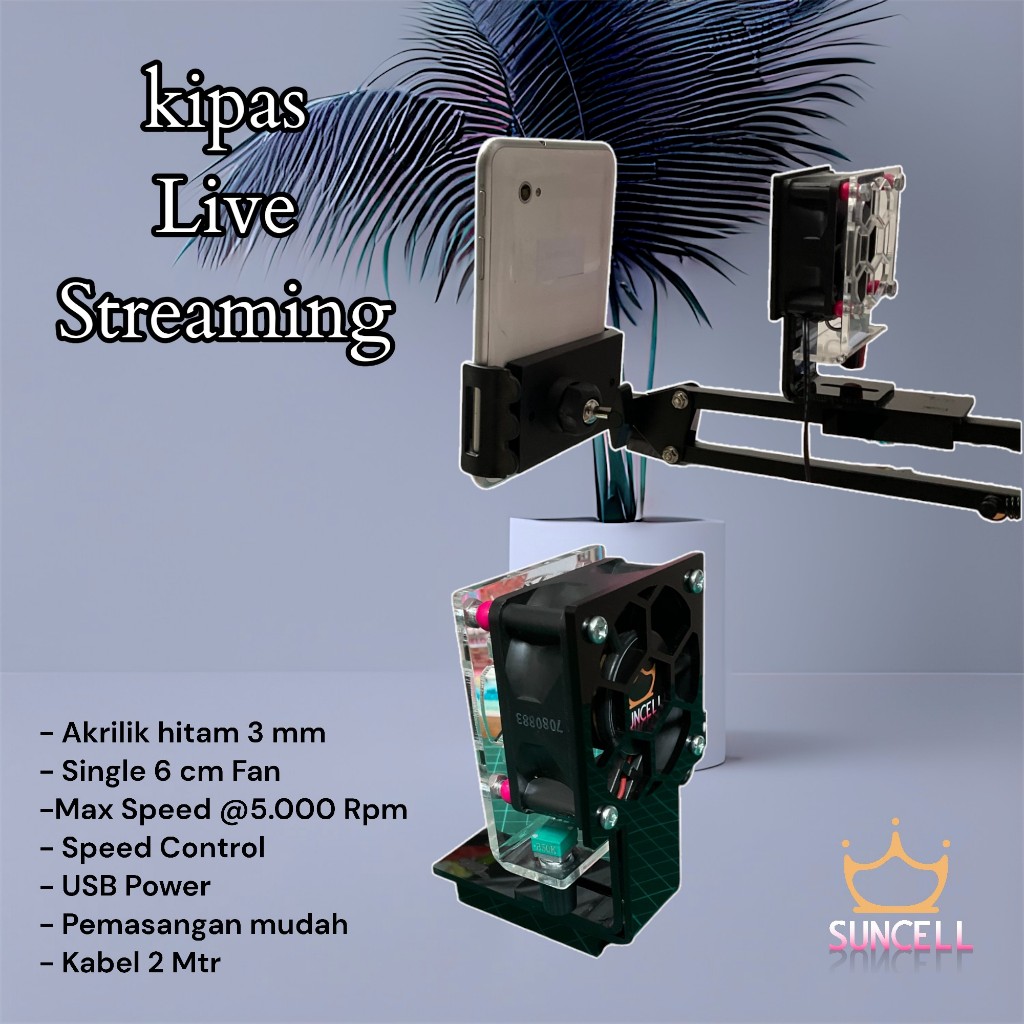 Kipas fan holder hp jepit meja phone holder Arm Stand tripod Stand For Live Streaming holder meja