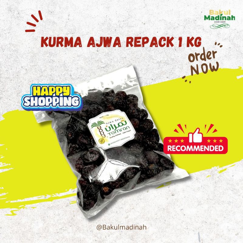 

[Bakul Madinah] - Kurma Ajwa Premium Repack/Kurma Nabi 1kg