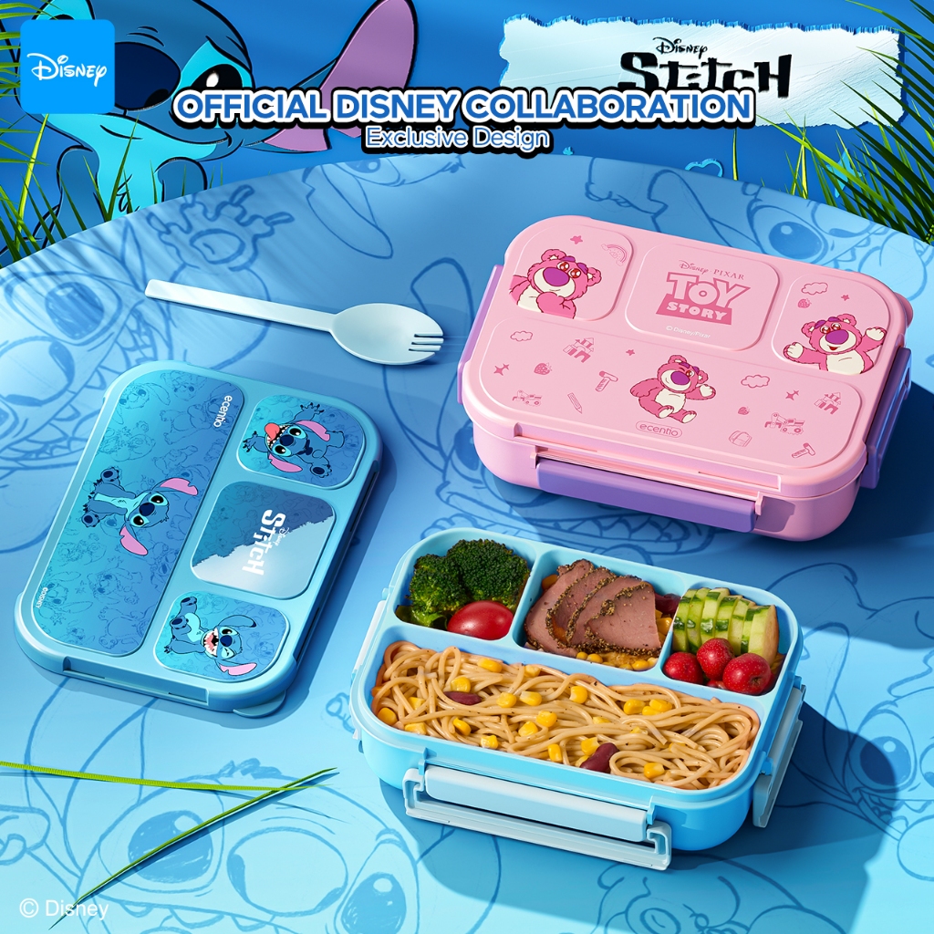 ORIecentiokids tempat makan anak Disney Stitch & Lotso lucu sekolah BPA free bayi anti tumpah lunch