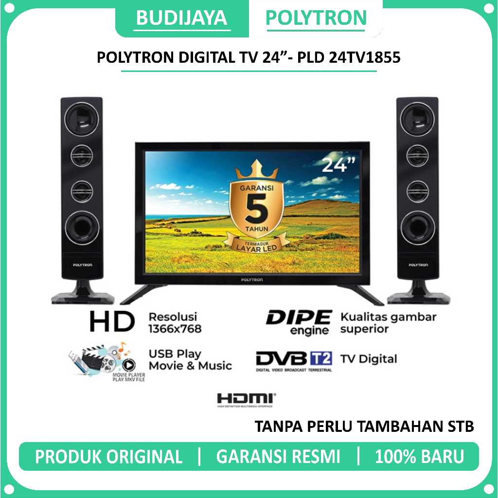 POLYTRON Digital TV 24 Inch Cinemax PLD 24TV1855