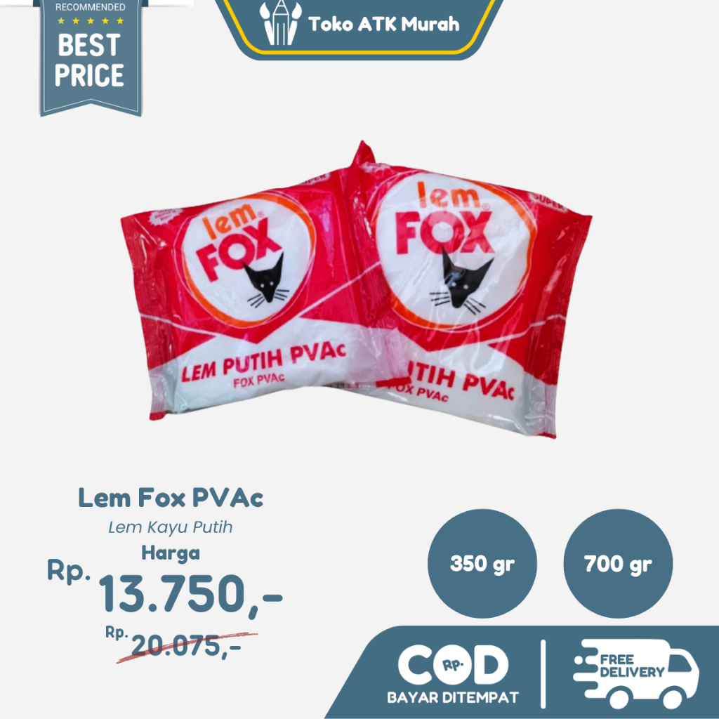 

LEM FOX SACHET MERAH 350GR / 700 gr LEM PUTIH PVAC FOX