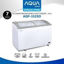 AQUA Sliding Curve Glass Freezer 332L AQF-332SD - MAXISTORE
