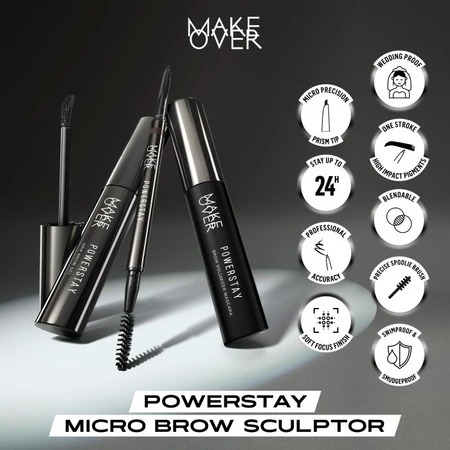 Make Over Powerstay Micro Brow Sculptor Pensil Alis Waterproof Eyebrow Pencil