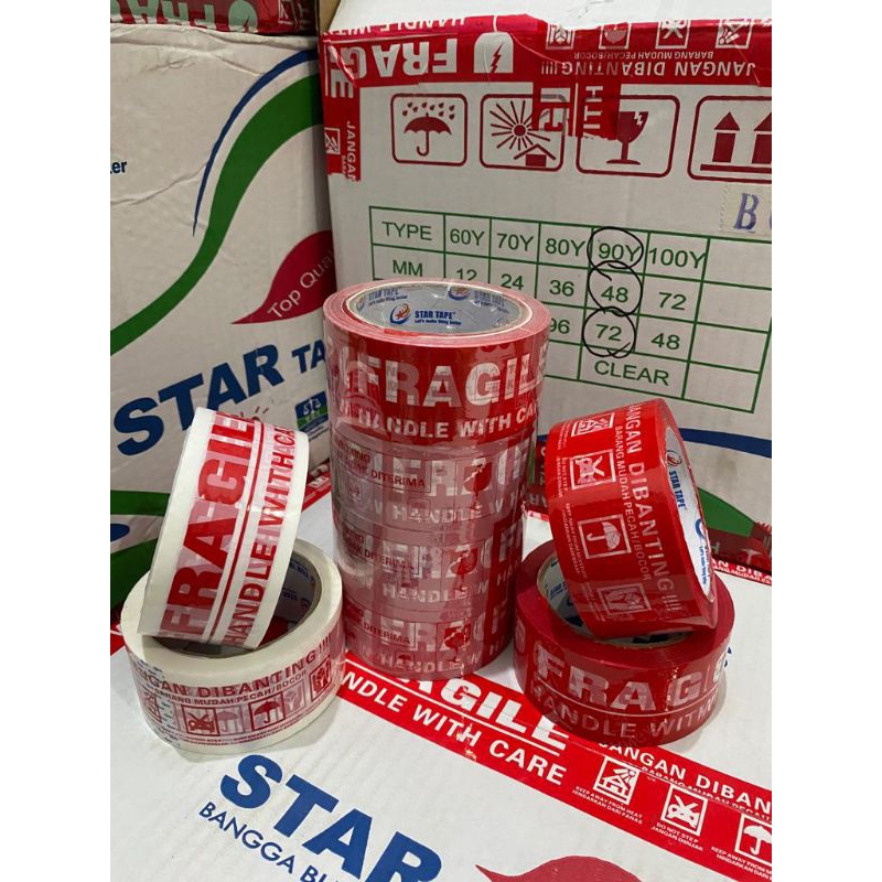 

Lakban inboxing per (PCS) merah putih inboxing Startape