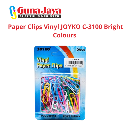 

Paper Clips Vinyl JOYKO C-3100 Bright Colours - Klip Kertas Warna Cerah untuk Menyusun Dokumen
