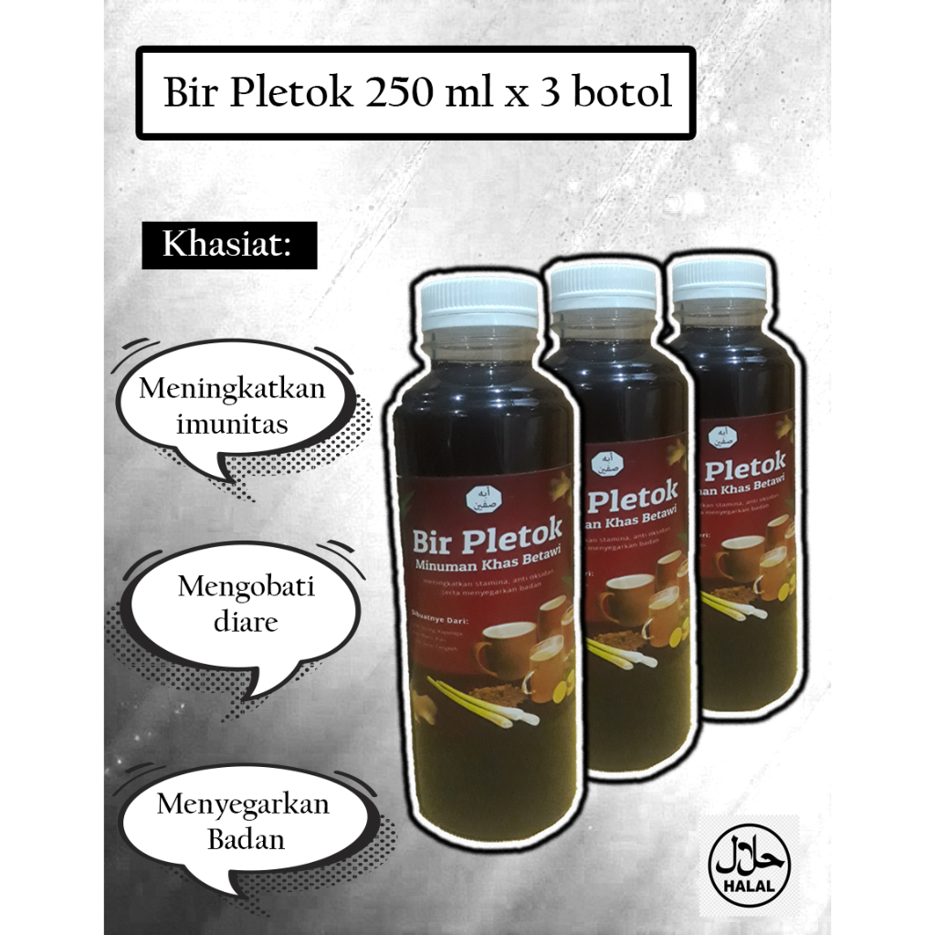 

Bir Pletok Khas 250 ml x 3 botol