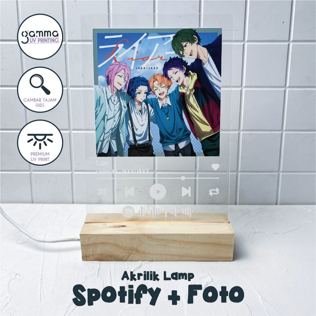 Custom Acrylic Lamp Spotify Album with LED Stand / Akrilik Lampu Foto