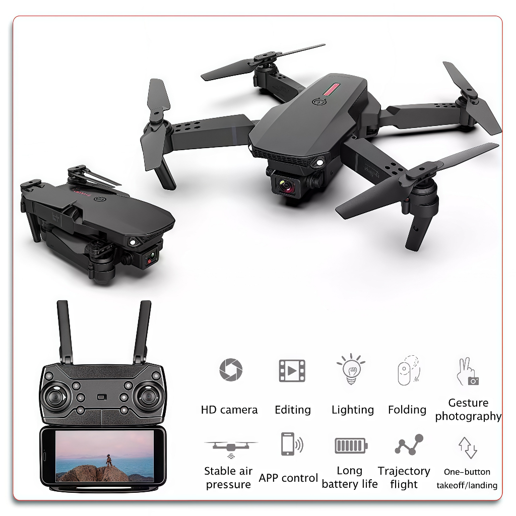 Smart Drone Dual Kamera HD Drone WiFi FPV Kamera Drone 4K Kamera HD Posisi Visual