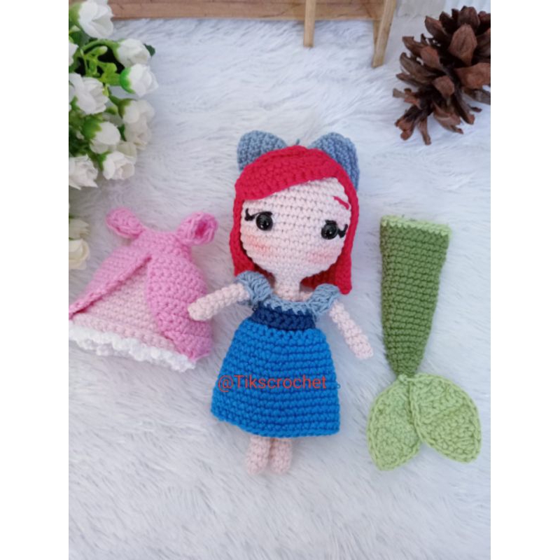 Boneka rajut Ariel little mermaid