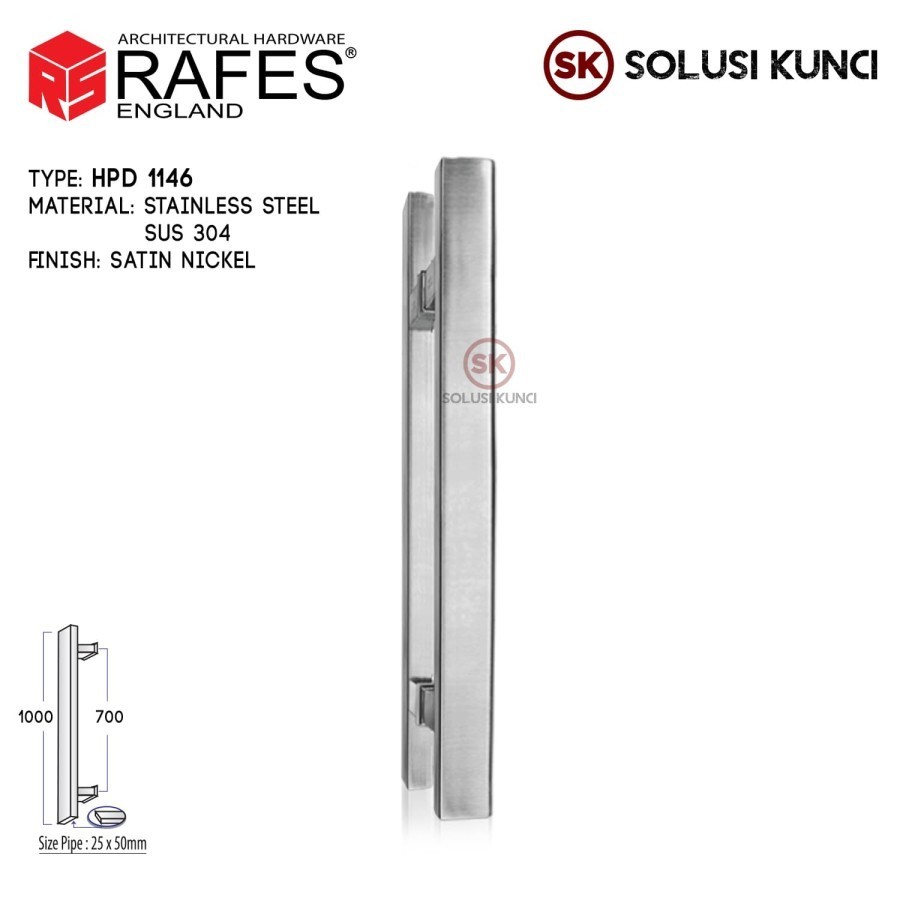Handle Pintu / Tarikan Pintu Depan RAFES ENGLAND SUS 304