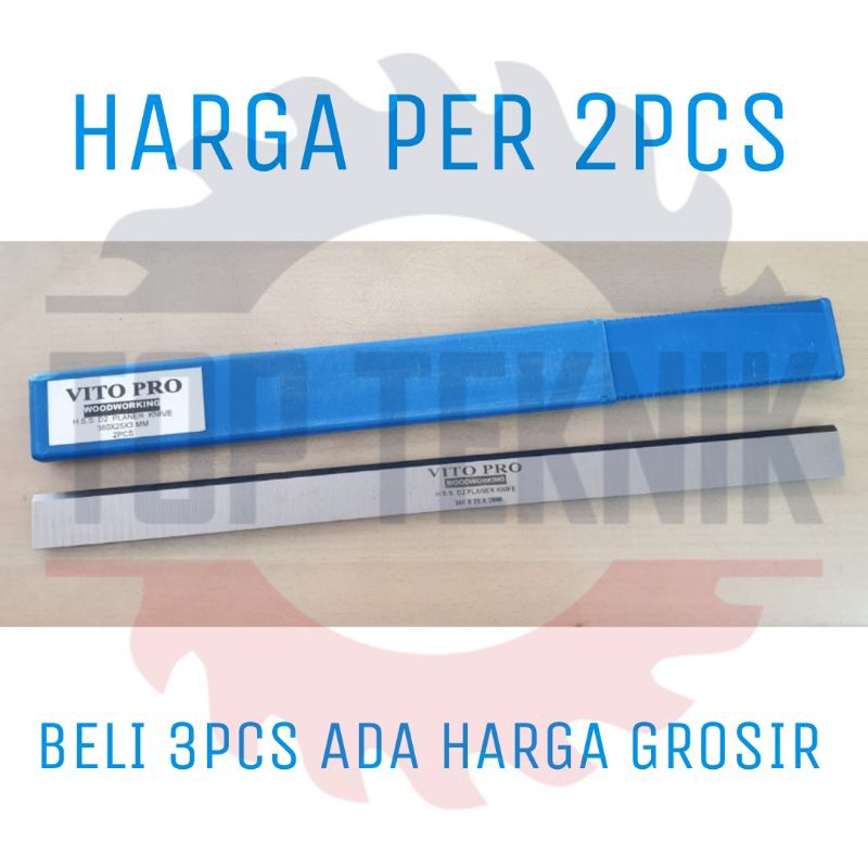 Pisau planer HSS D2 VITO PRO 380 x 25 x 3MM - Pisau serut kayu / pasah / ketam
