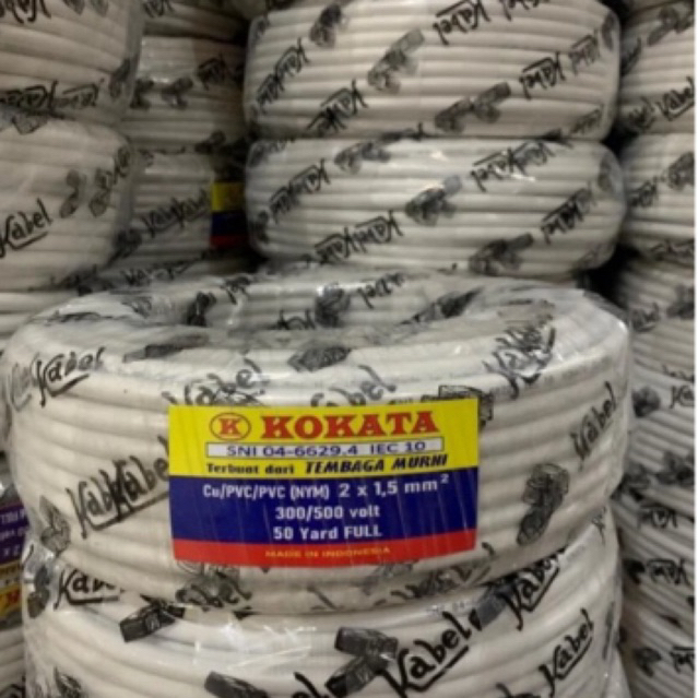 KABEL KAWAT TEMBAGA NYM KOKATA 2x1.5 ECERAN 1 METER