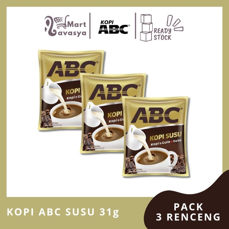 

KOPI ABC SUSU + GULA 31g - 1 PACK ISI 3 RENCENG - KOTA BANDUNG - LAVASYA MART