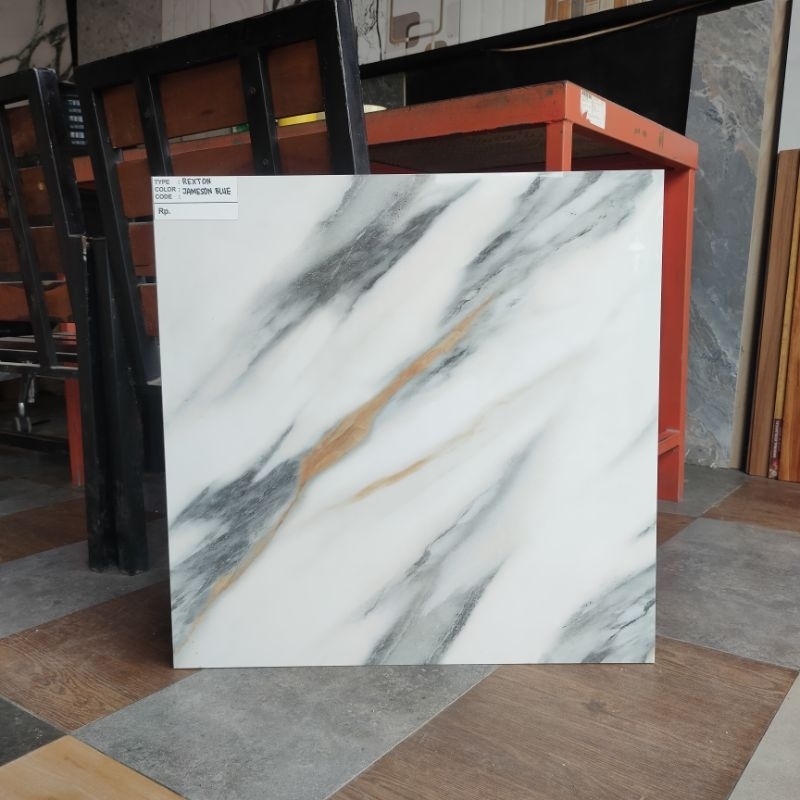 Granite lantai 60x60 motif marmer glossy glazed polished rexton jameson blue