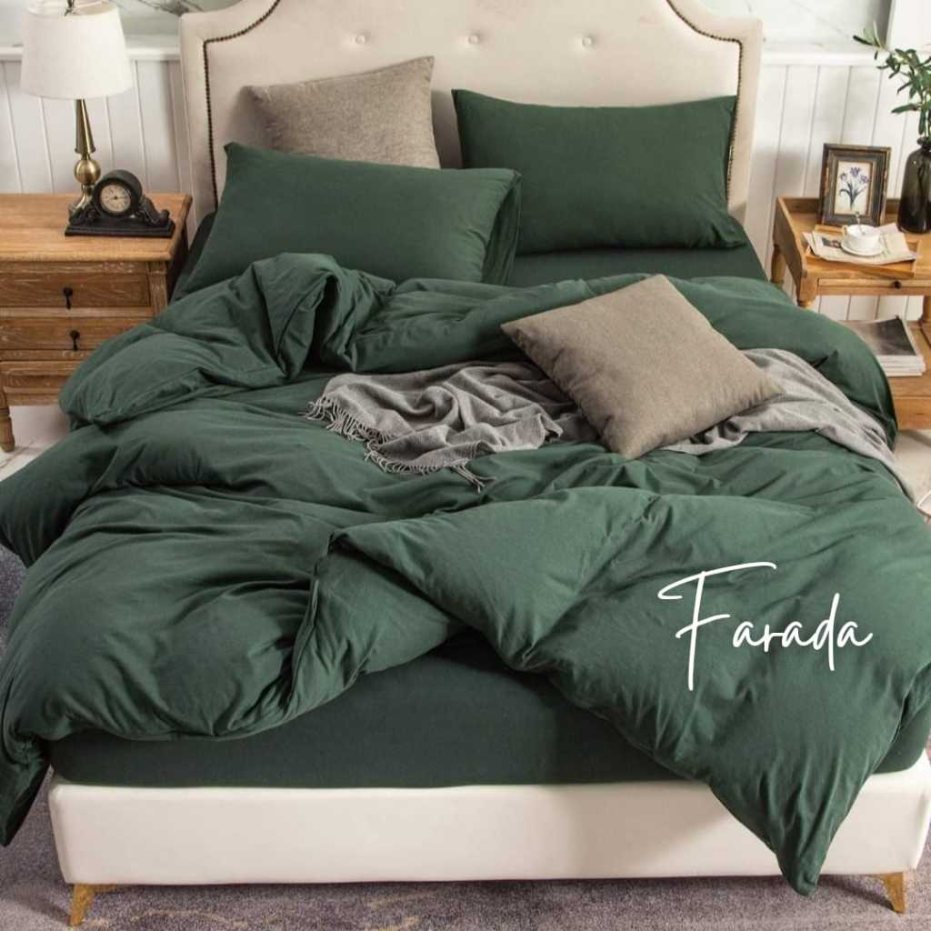 BED COVER SET SPREI HIJAU BOTOL FULL // BEDCOVER SET AESTHETIC [WIDANI STORE]