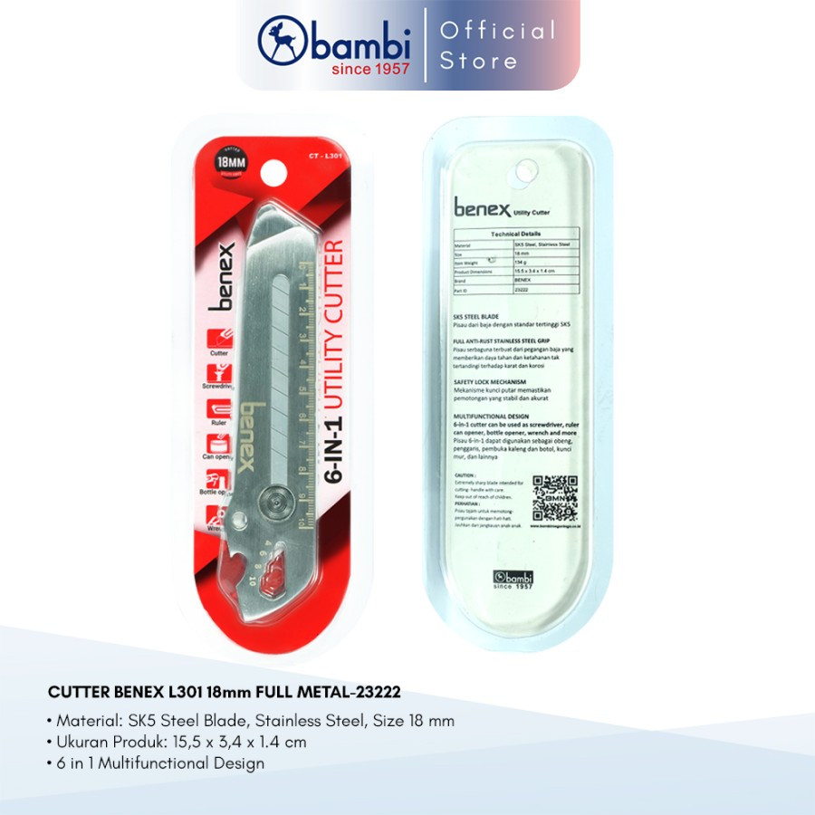 

CUTTER BENEX L301 18mm FULL METAL - 23222