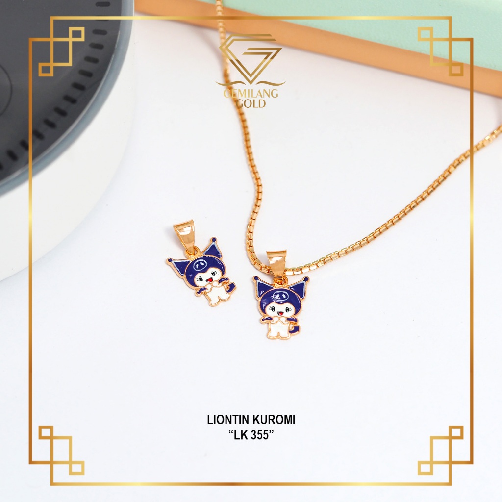 LIONTIN ANAK EMAS ASLI KADAR 300 (6K) & 375 (8K) KARAKTER DORAEMON, KUDA PONI UNICORN, CAT MARIE KUC