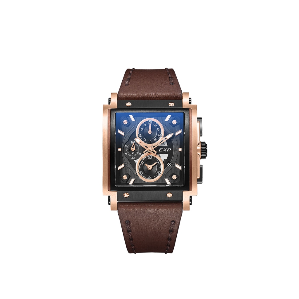 Jam Tangan Expedition Chronograph Men Quartz Band Rose Gold Black 40x50.5mm - E6731GCLBRBA