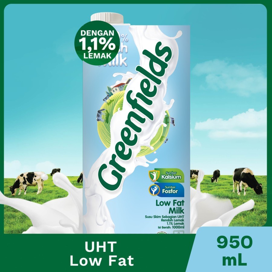 

Susu Greenfields UHT Low Fat 950ml