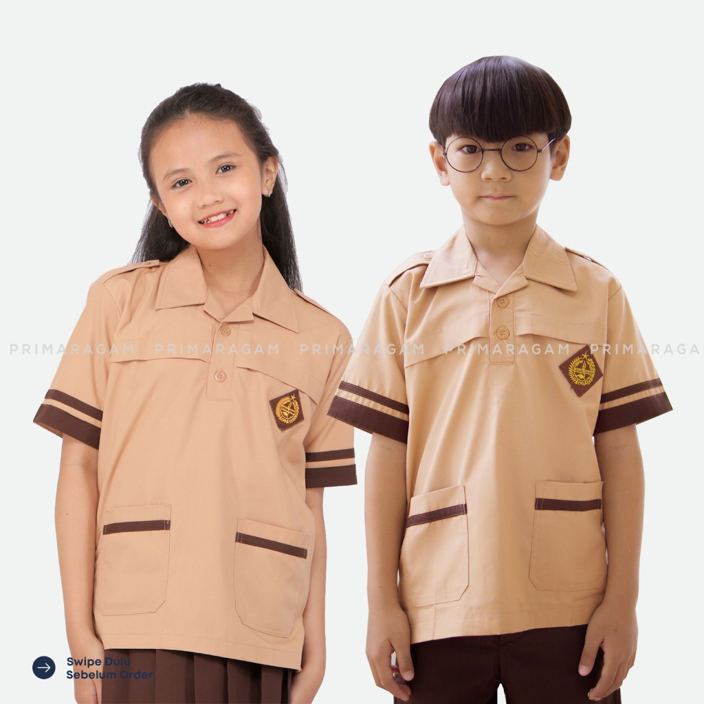 Primaragam Baju Seragam Pramuka Sd Anak Perempuan Laki Laki Siaga Pendek Atasan